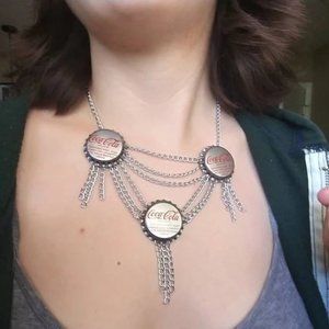 15 Inch Silver Coke Bottle Cap Necklace (Confessions of a Teenage Drama Queen)